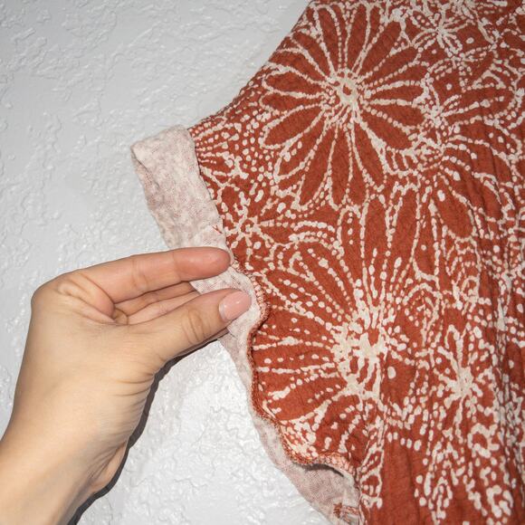 Free People Coral Orange Pinwheel Cut Out Back Mini Dress Size Small‎ - Picture 3 of 12